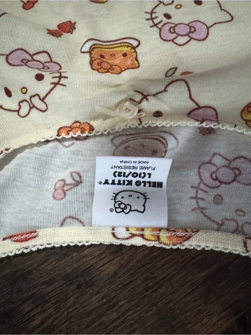Hello Kitty Cream Pajama Top with Pink Accents